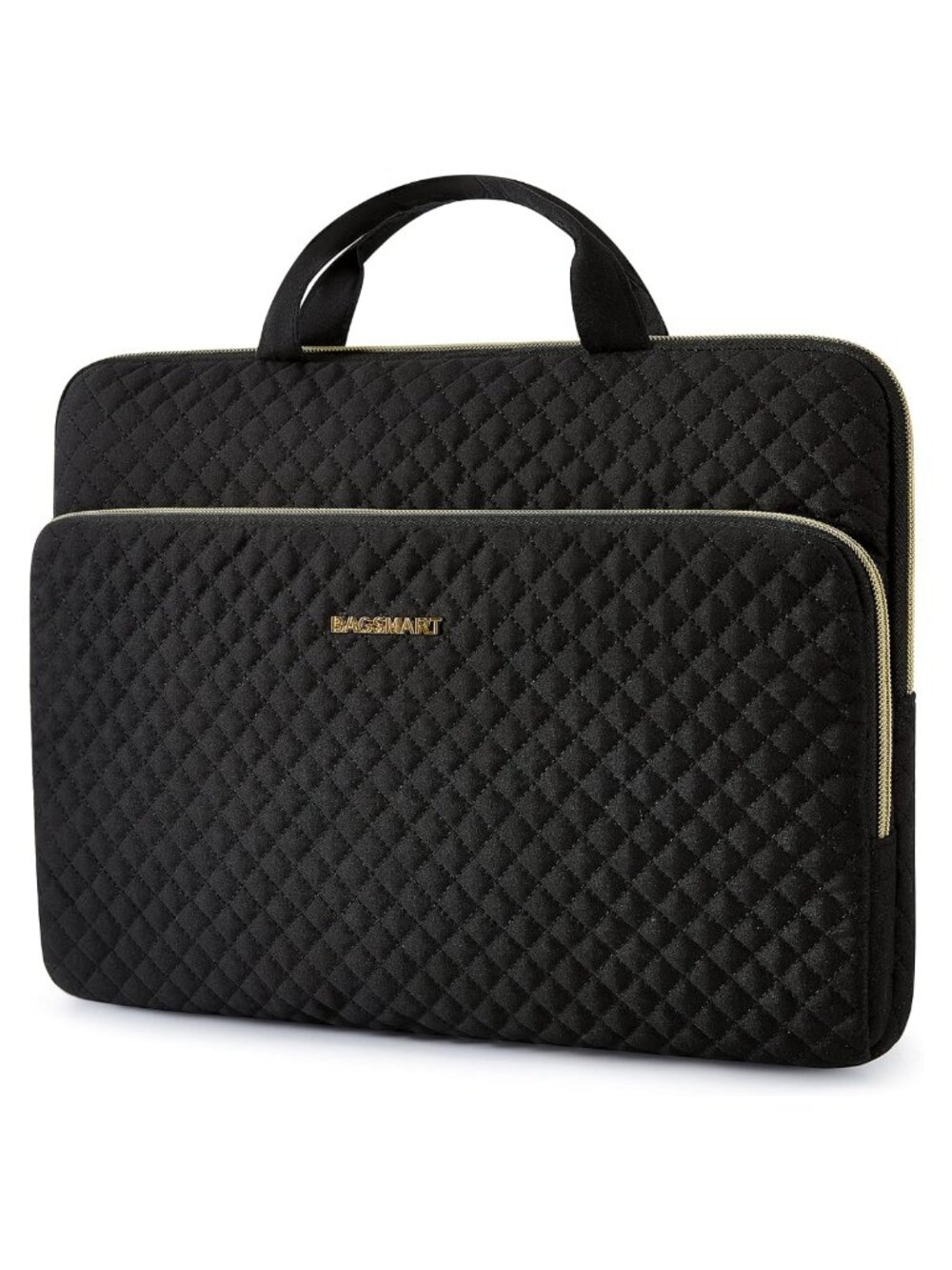 13-Inch Laptop Sleeve Polyester Quilted Padded Case with Front Pocket Travel